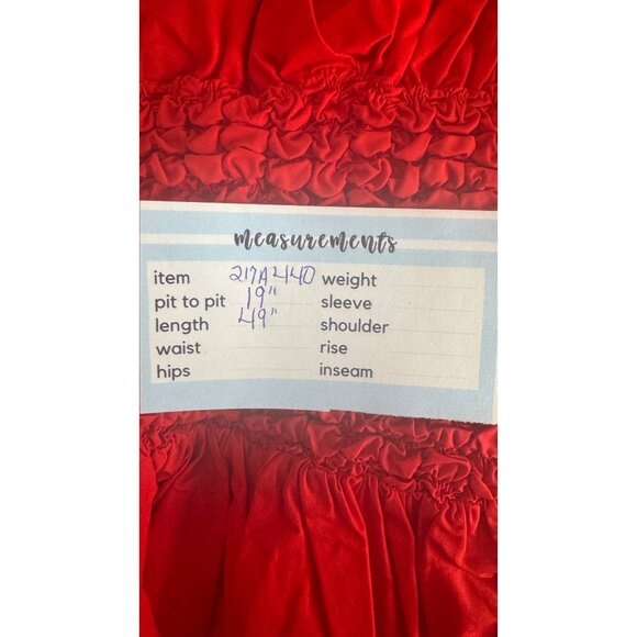 NWT Small Aster The Label  Red Smocked Midi Dress With Adjustable Straps - Picture 7 of 16